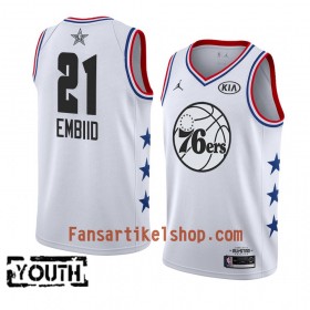 Philadelphia 76ers Trikot Joel Embiid 21 2019 All-Star Jordan Brand Weiß Swingman - Kinder